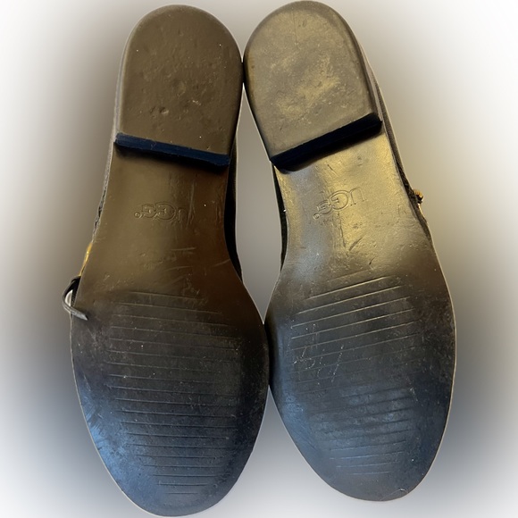 UGG Glee Side Zip Ankle Bootie Black Leather Size 6.5 - Picture 7 of 9